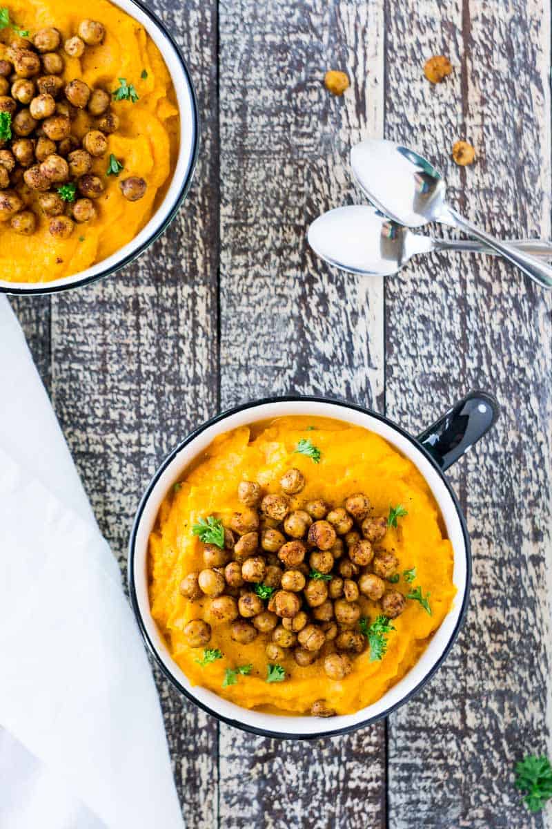 This Roasted Carrot & Turmeric Purée is great on its own served with roasted chickpeas or a perfect side to a delicious meal!