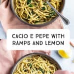 Vegan Cacio e Pepe with Ramps and Lemon