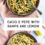 Vegan Cacio e Pepe with Ramps and Lemon