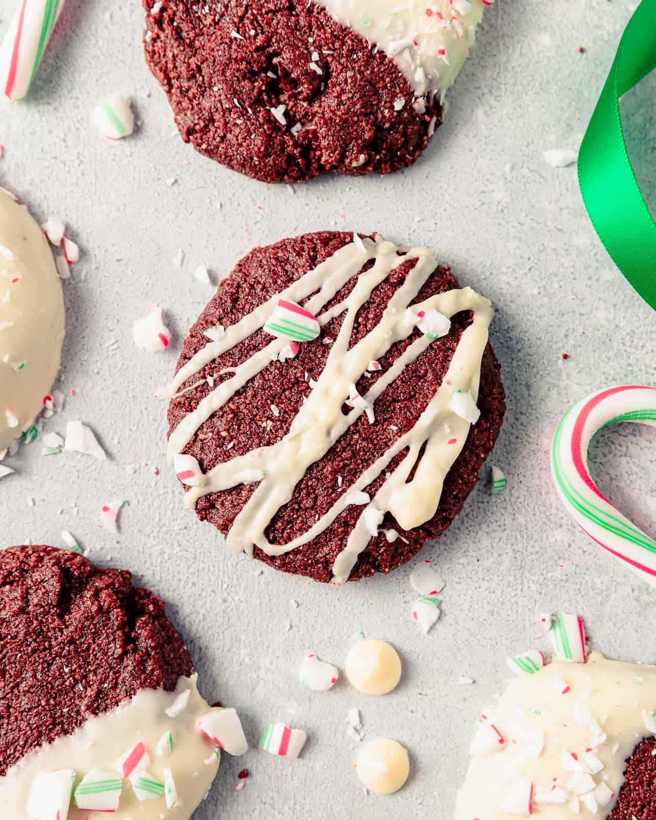 Holiday chocolate peppermint cookies