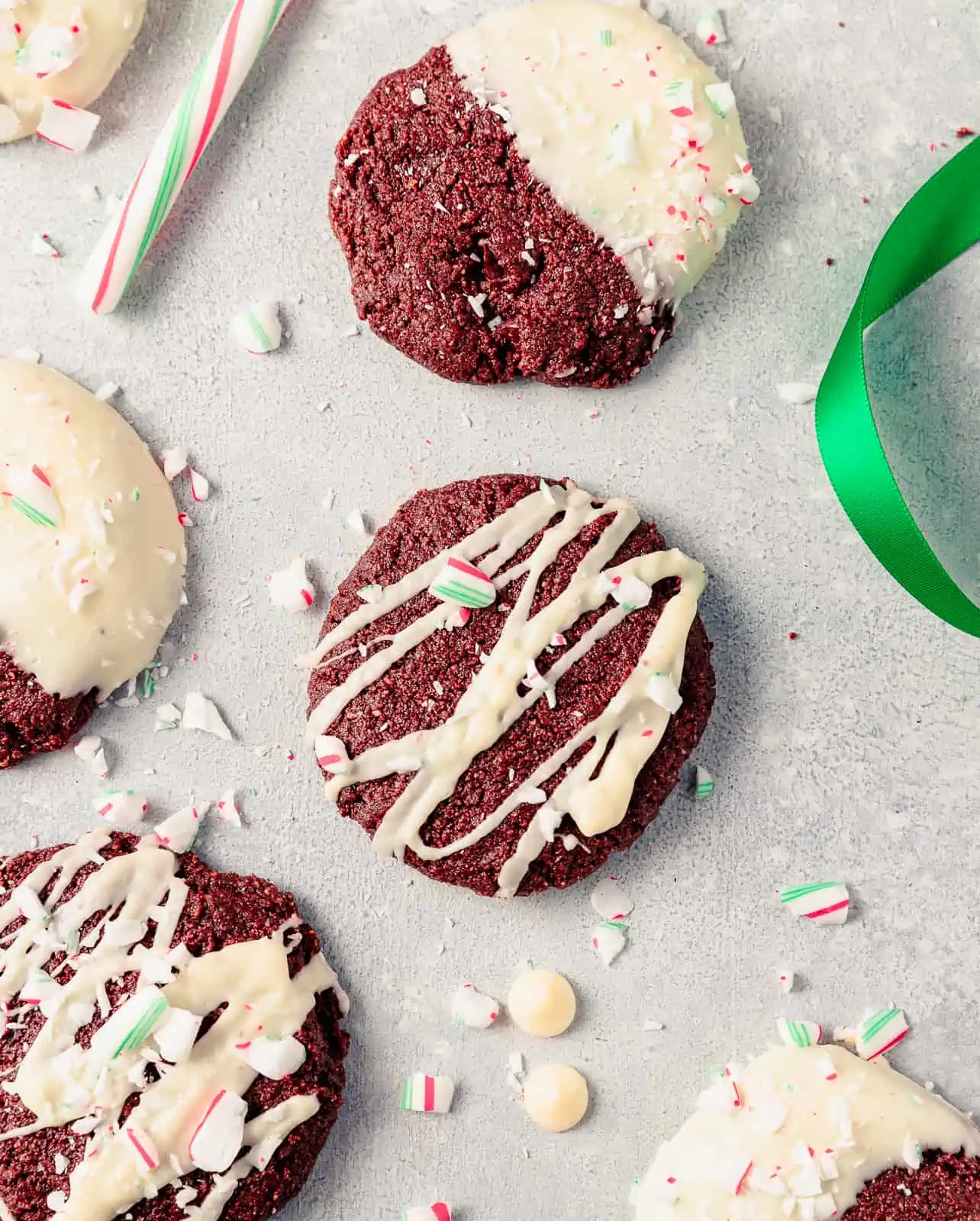 Holiday cookies with peppermint candy cane. 