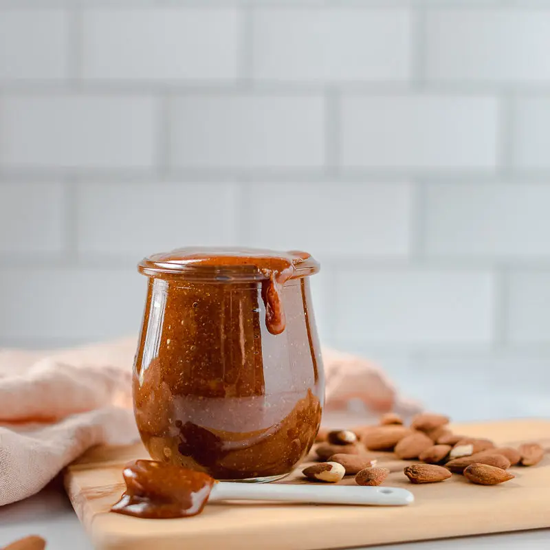 salted caramel sauce in a jar