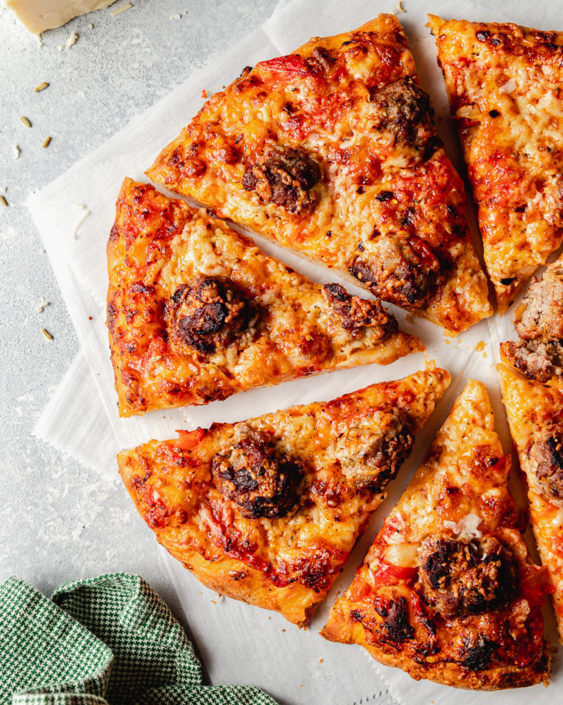 Simple Homemade Meatball Pizza Recipe