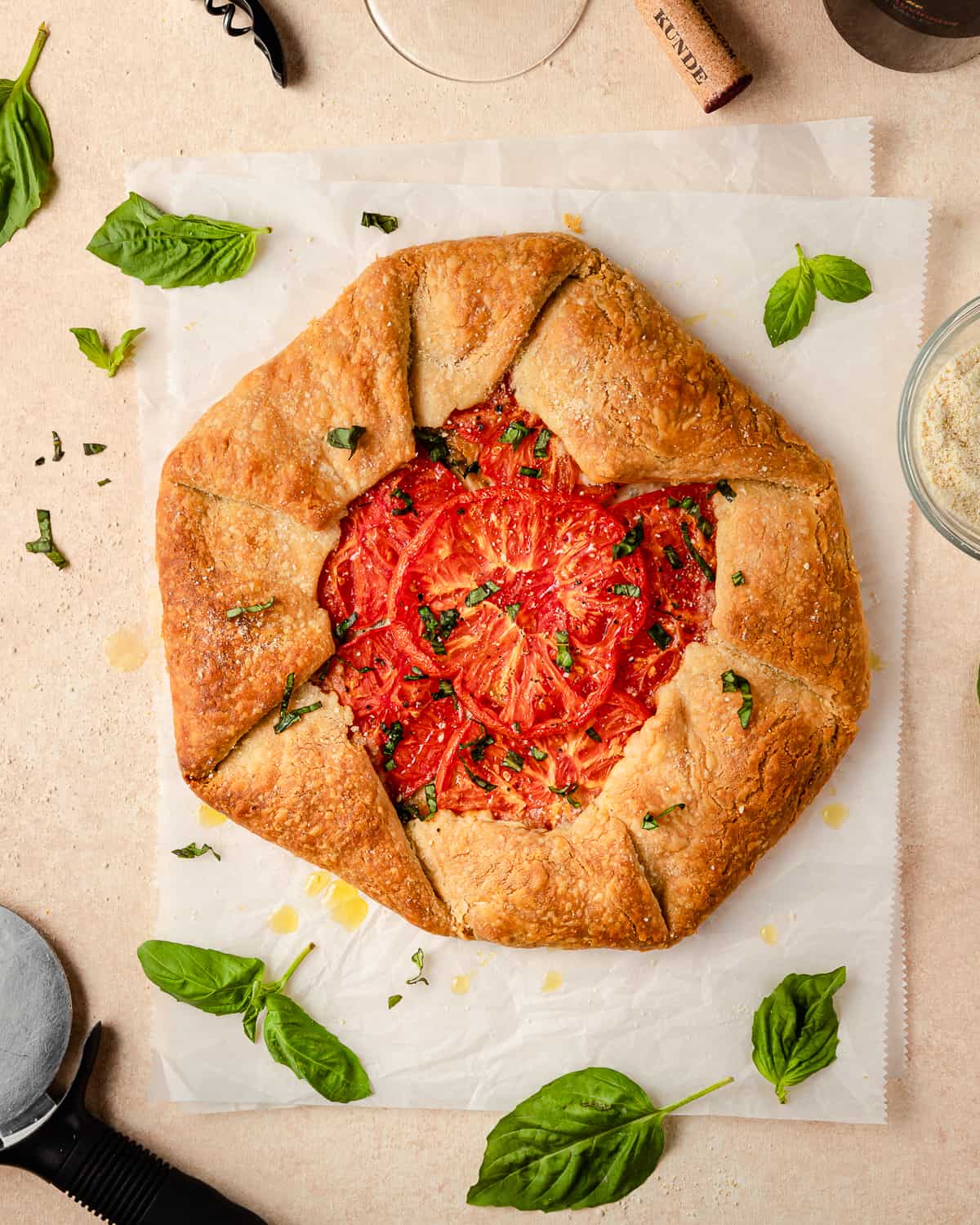 Tomato Galette with basil