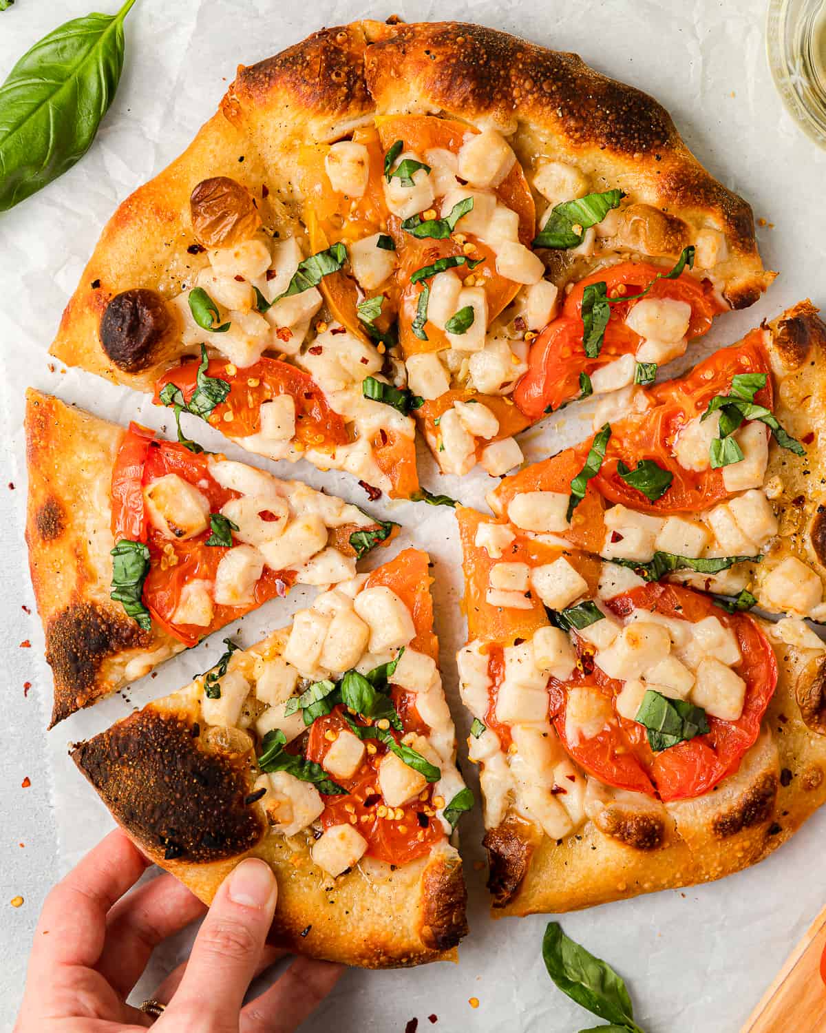 Slice of Vegan Margherita Pizza 