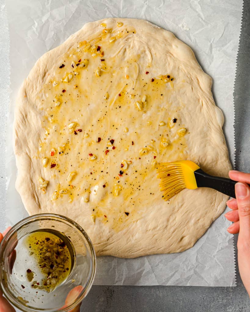 pizza dough with olive oil