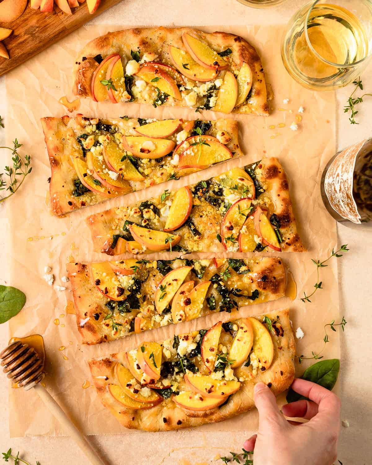 Peach Pizza with Goat Cheese