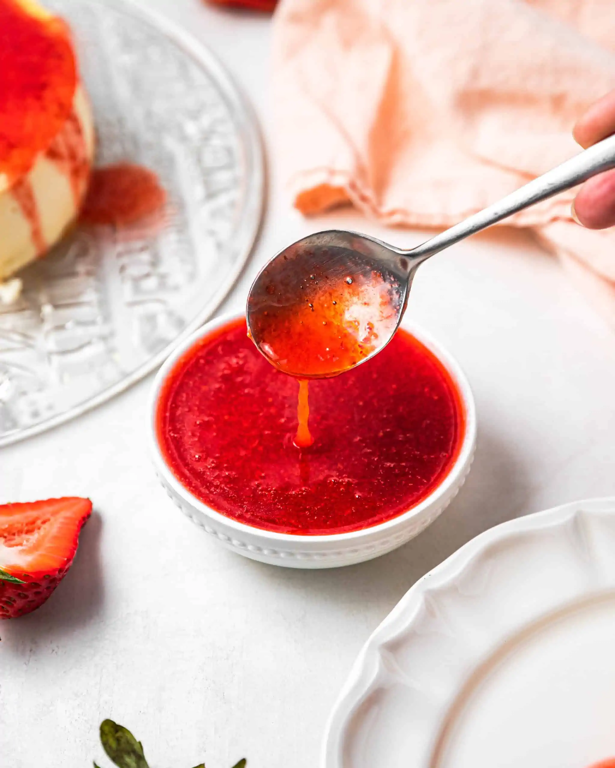 a spoonful of Strawberry Sauce.