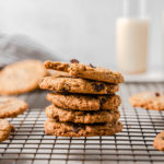 Stack of Oat Flour Chocolate Chip Cookies