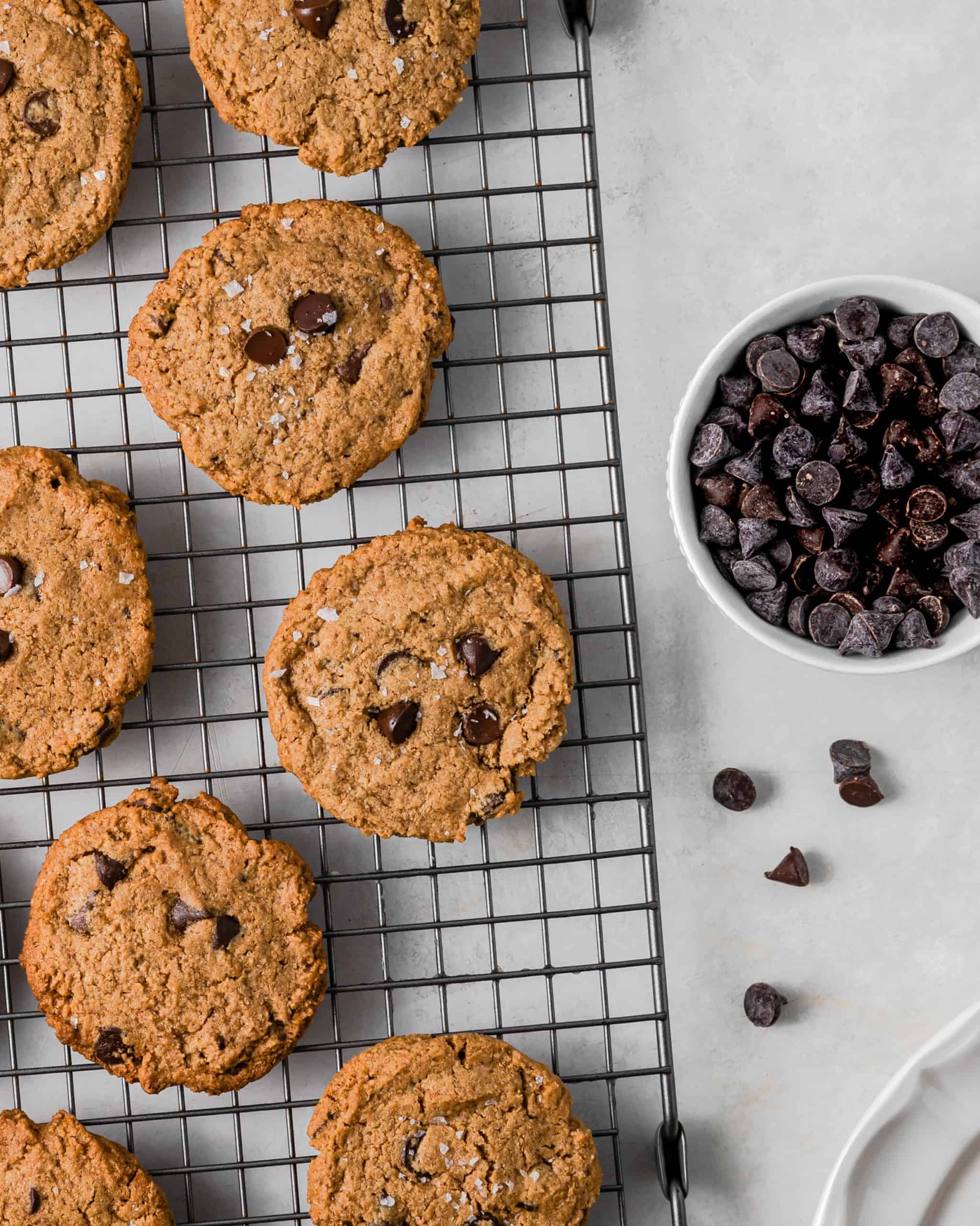 Oat Flour Cookies on a cookie rack.