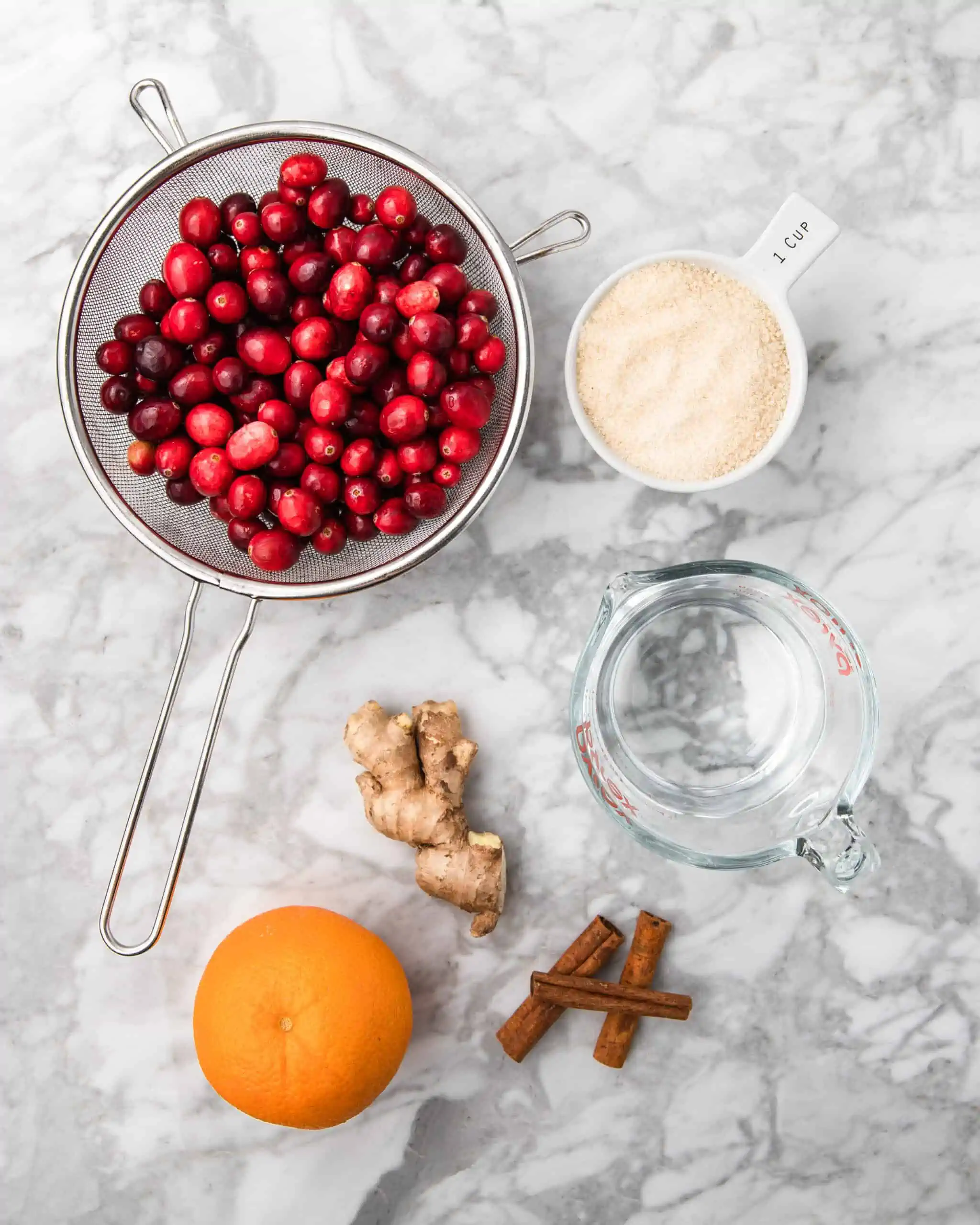 cranberry simple syrup ingredients.